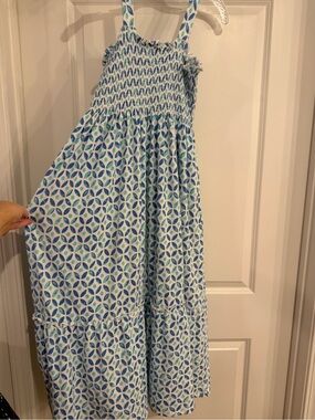 Duffield Lane Blue and White Printed Maxi Dress #M9